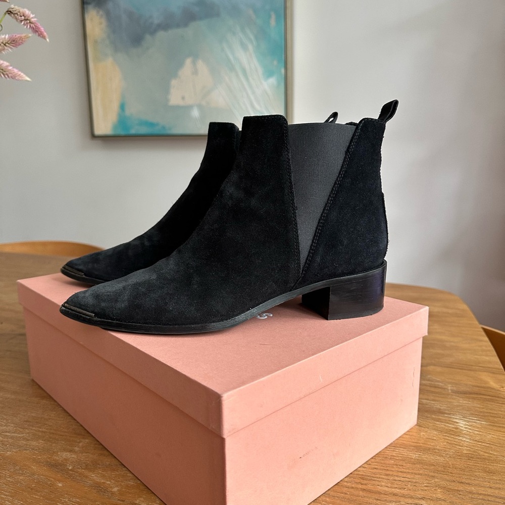 Acne Studios Black Suede Jensen Boots size 8 / 38
